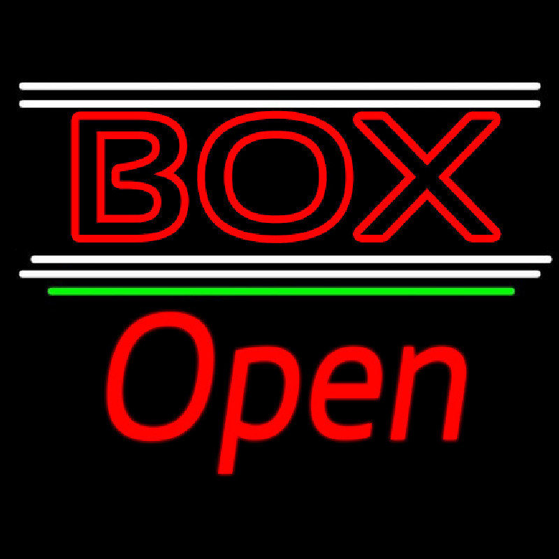 Custom Red Double Stroke Box With Open 2 Neon Sign USA