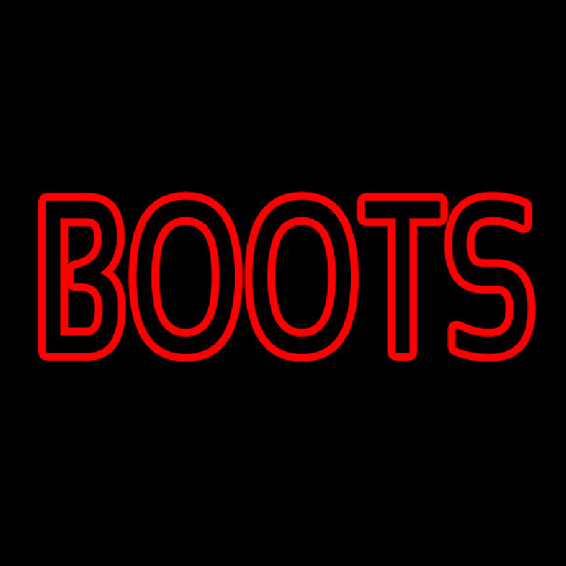 Custom Red Double Stroke Boots Neon Sign USA