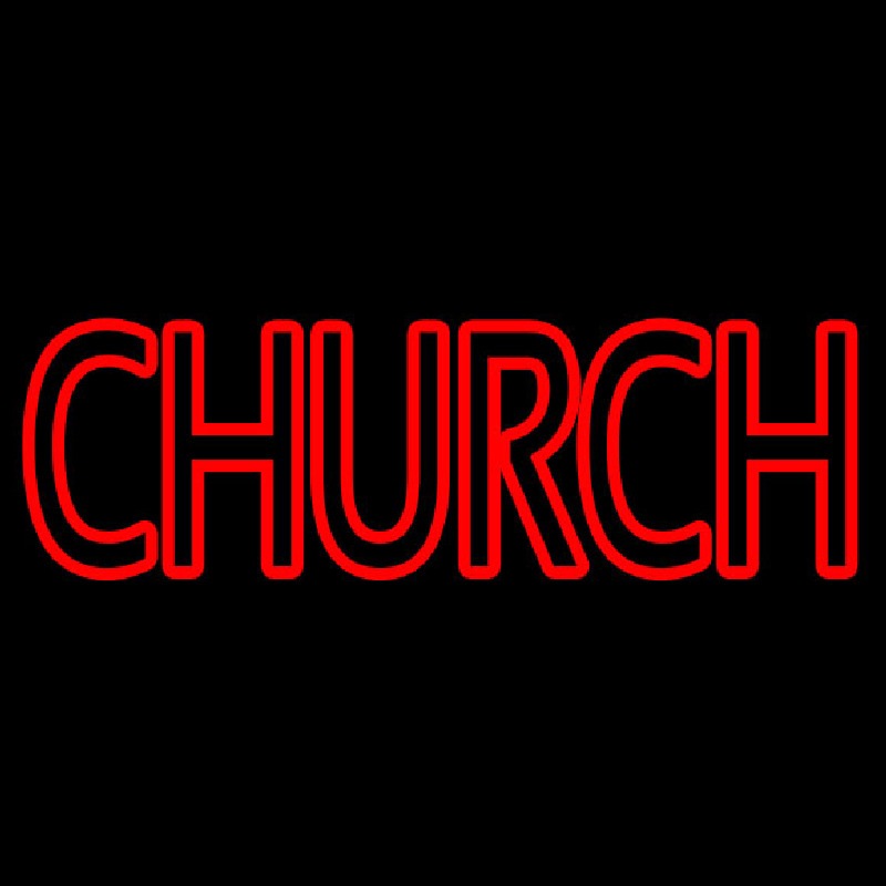 Custom Red Double Stroke Church Neon Sign USA