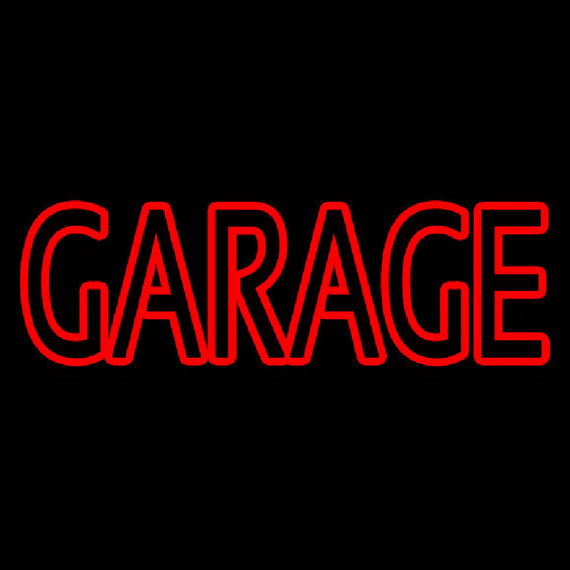 Custom Red Double Stroke Garage Neon Sign USA