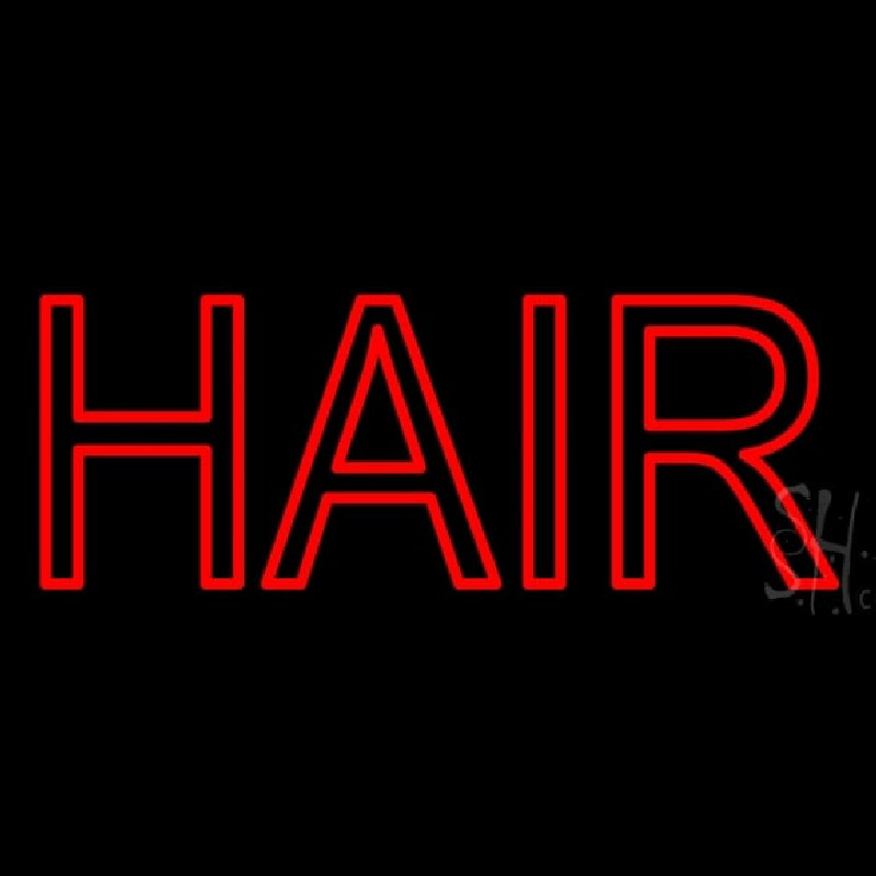 Custom Red Double Stroke Hair Neon Sign USA