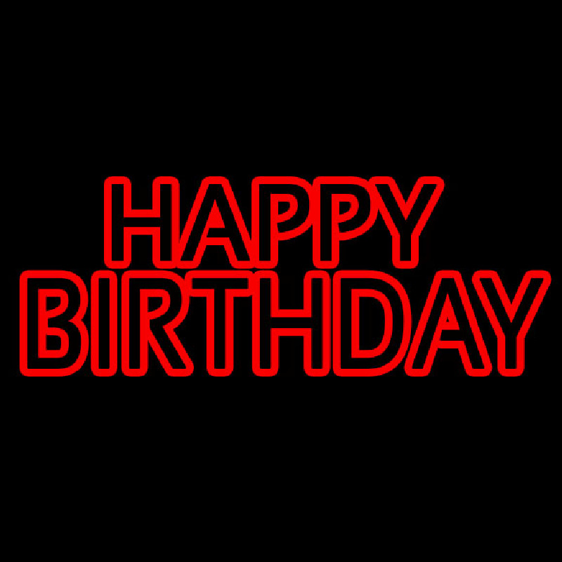 Custom Red Double Stroke Happy Birthday Neon Sign USA