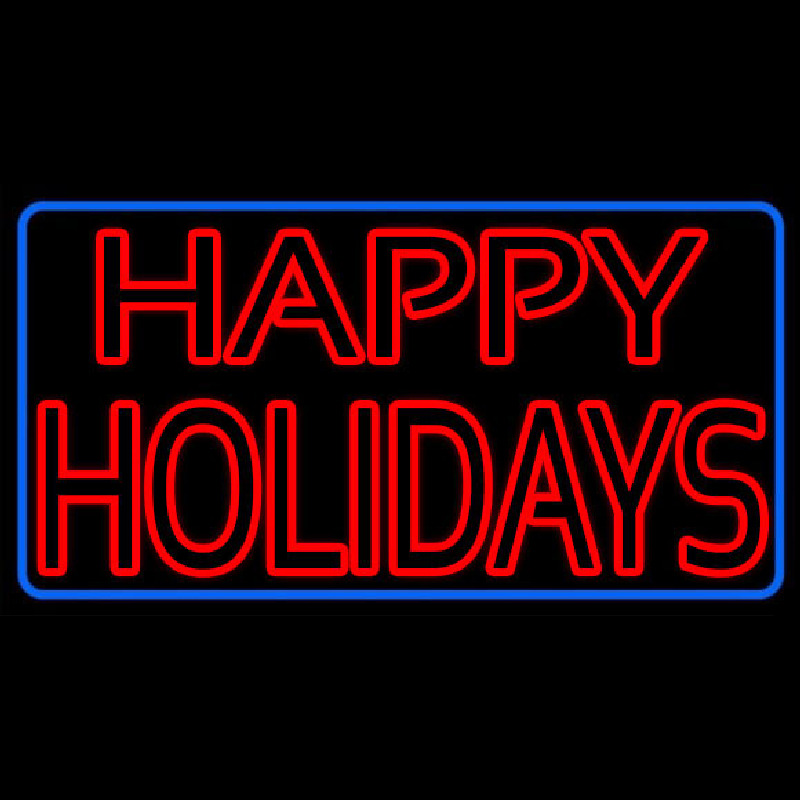Custom Red Double Stroke Happy Holidays Neon Sign USA