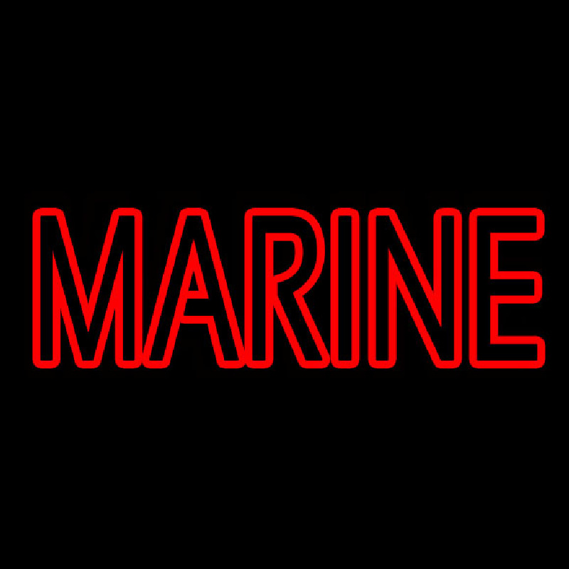 Custom Red Double Stroke Marine Neon Sign USA