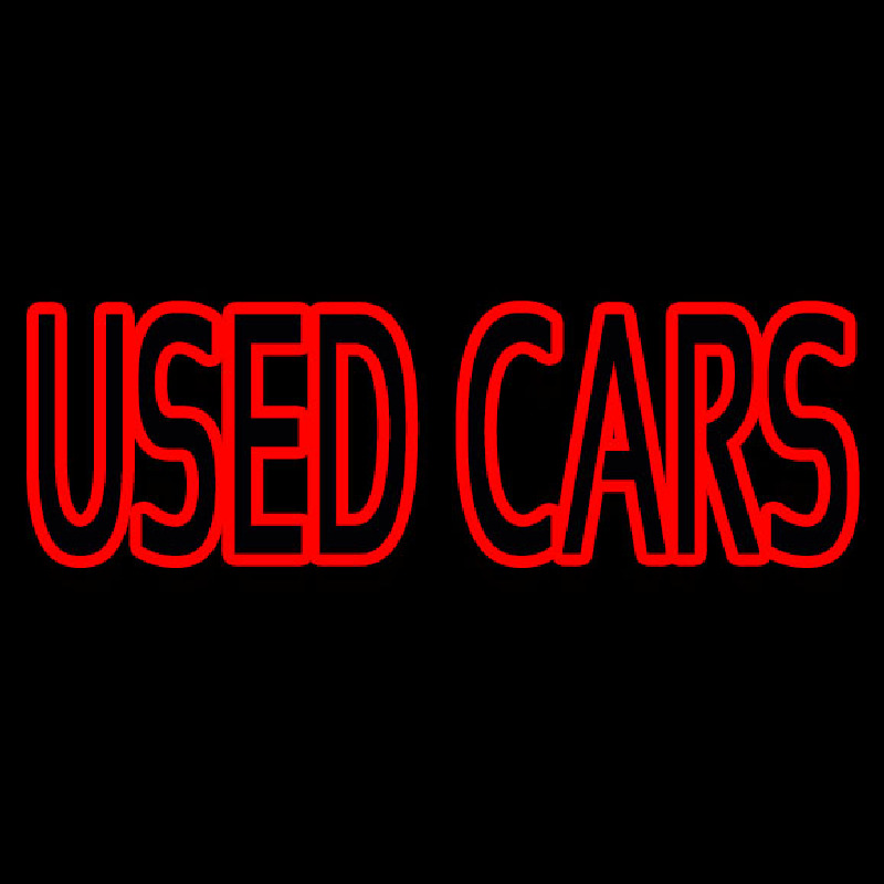 Custom Red Double Stroke Used Cars Neon Sign USA