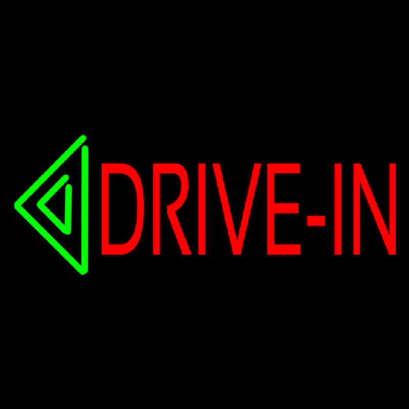 Custom Red Drive In Green Arrow Block Neon Sign USA