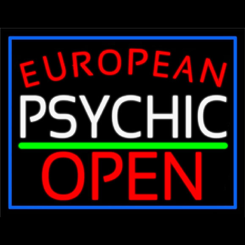 Custom Red European White Psychic Red Open Green Line Neon Sign