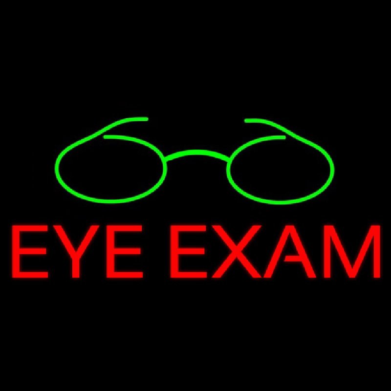 Custom Red Eye Exam Green Logo Neon Sign USA