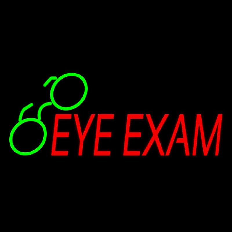 Custom Red Eye Exam Green Neon Sign USA