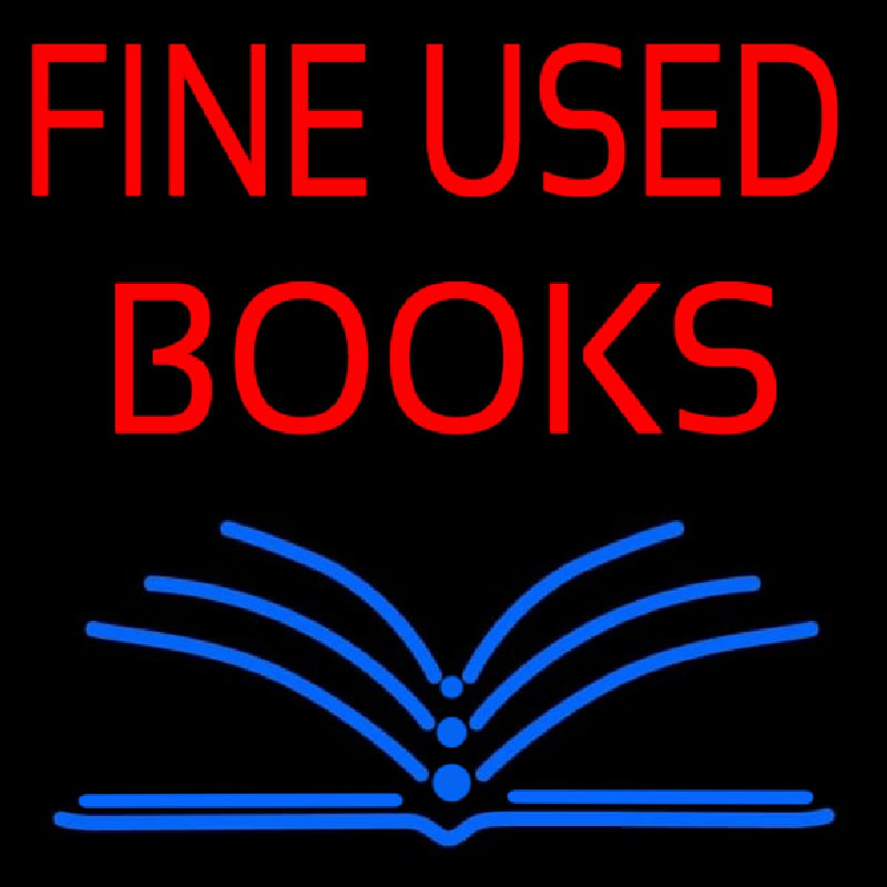 Custom Red Fine Used Books Neon Sign USA