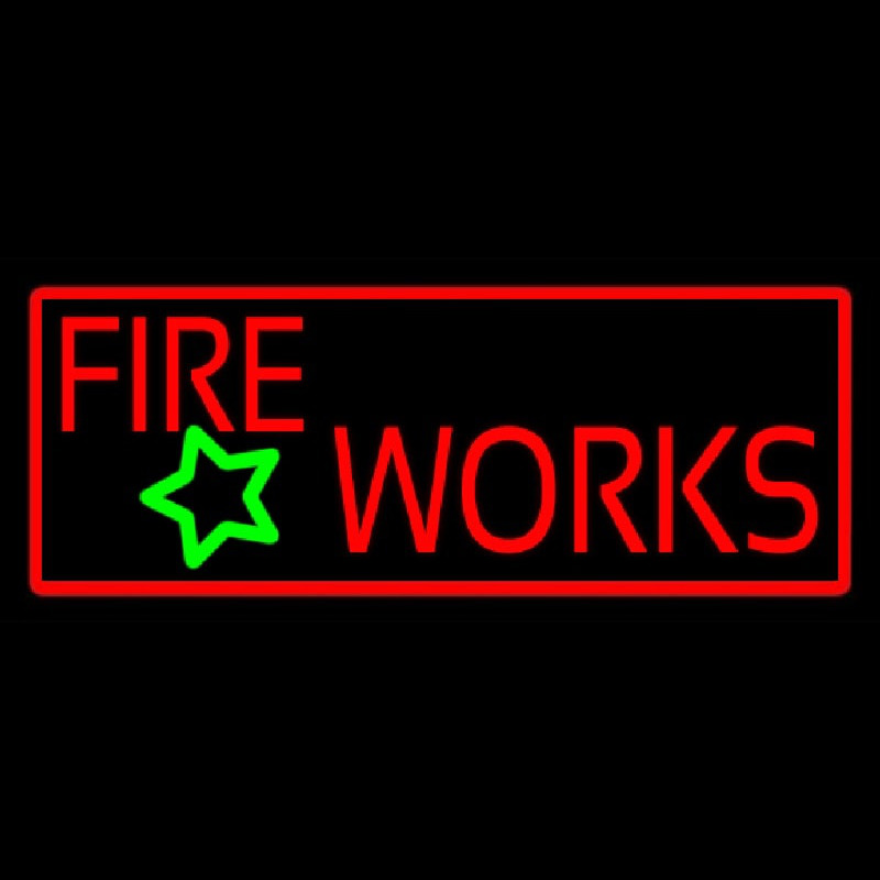 Custom Red Fireworks Neon Sign USA