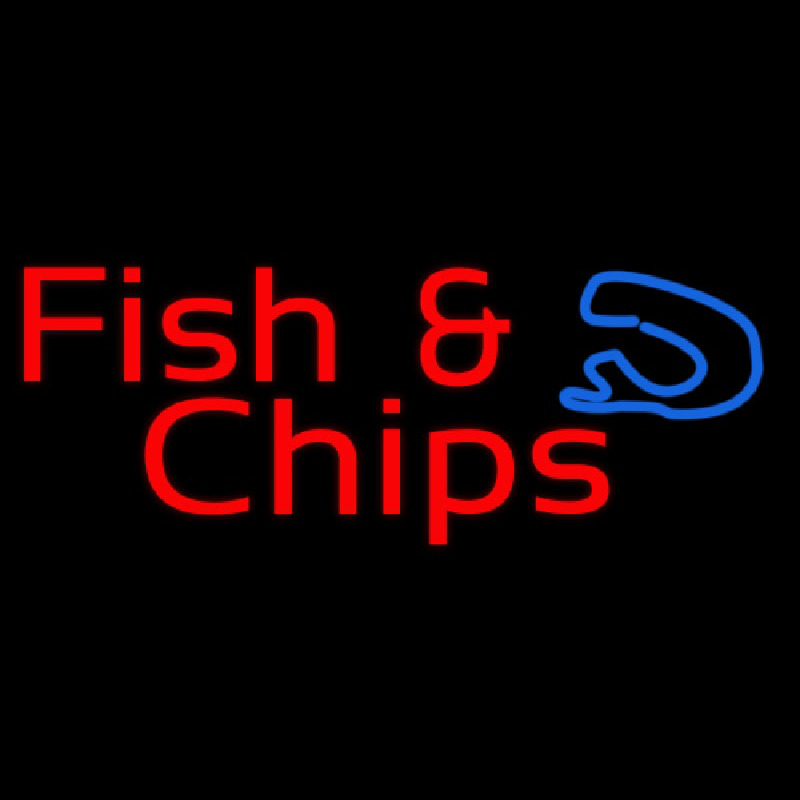 Custom Red Fish And Chips Neon Sign USA