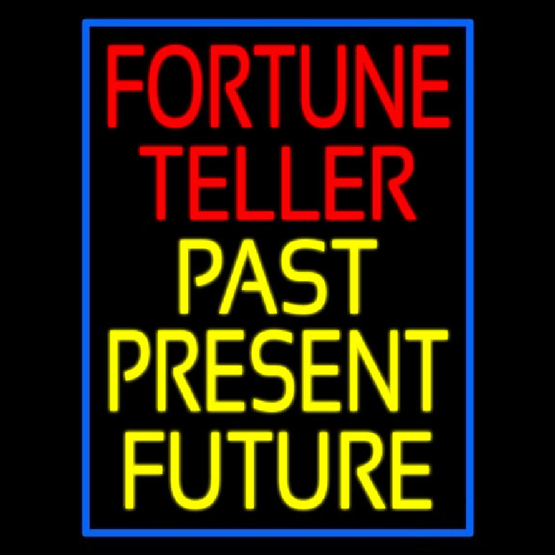Custom Red Fortune Teller Yellow Past Present Future Neon Sign USA