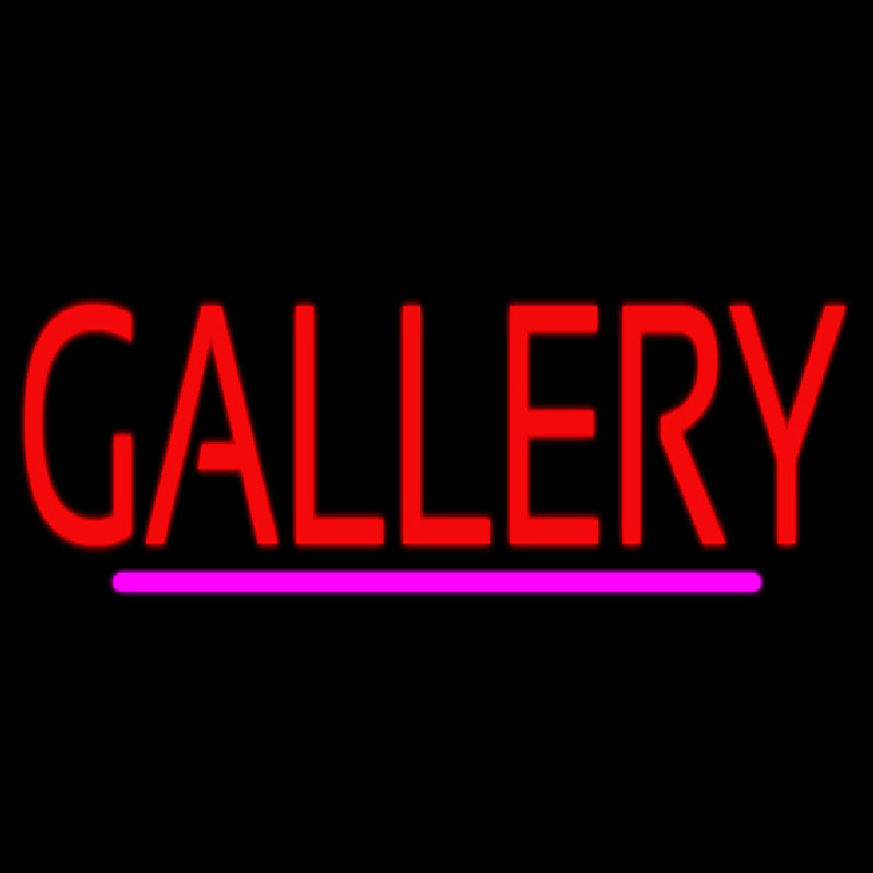 Custom Red Gallery Purple Line Neon Sign USA