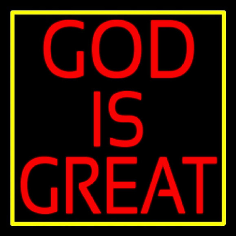Custom Red God Is Great With Border Neon Sign USA