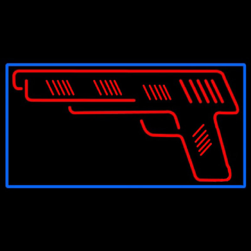 Custom Red Gun Logo Neon Sign USA