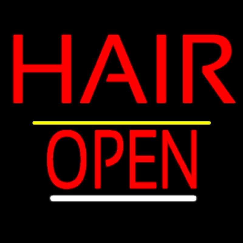 Custom Red Hair Open Yellow Line Neon Sign USA