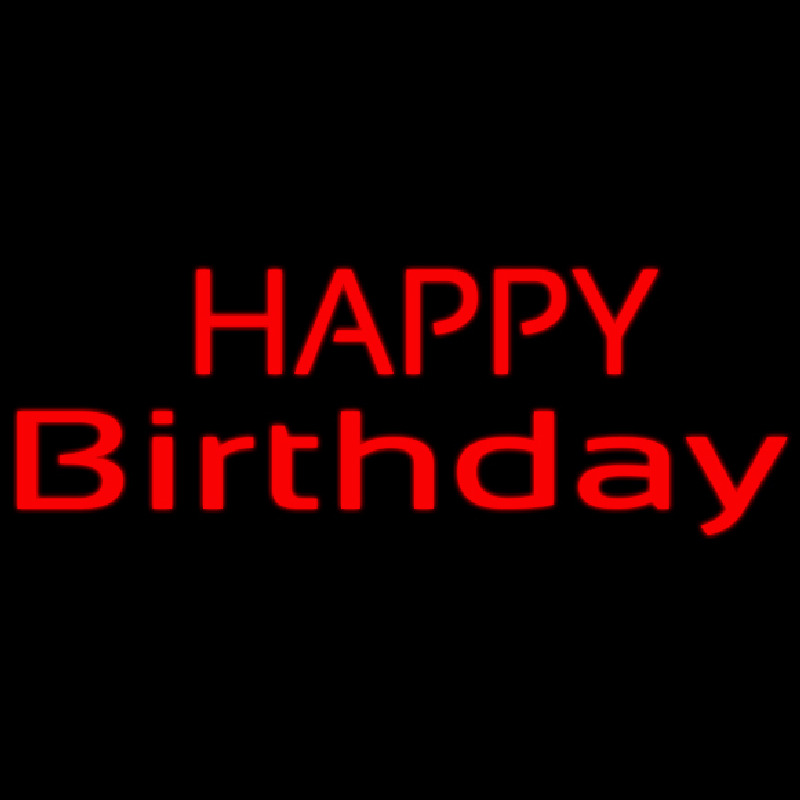 Custom Red Happy Birthday Neon Sign USA