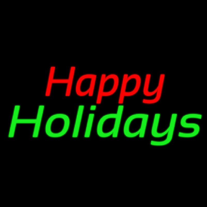 Custom Red Happy Green Holidays Neon Sign USA