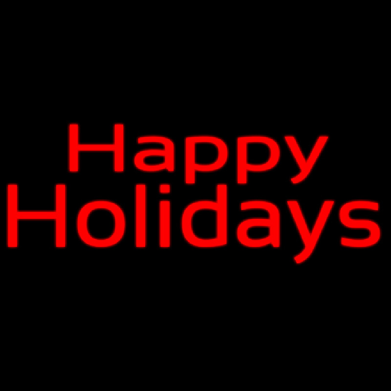 Custom Red Happy Holidays Neon Sign USA