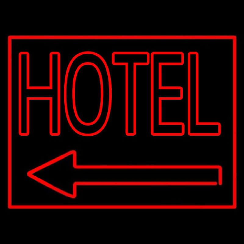 Custom Red Hotel With Arrow Neon Sign USA
