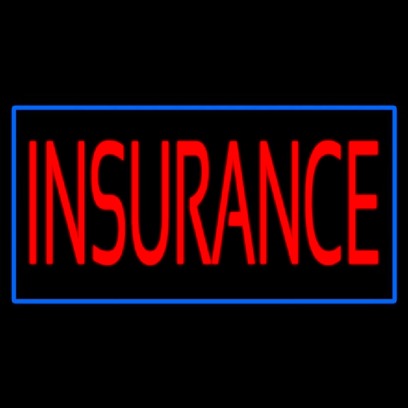 Custom Red Insurance With Blue Border Neon Sign USA