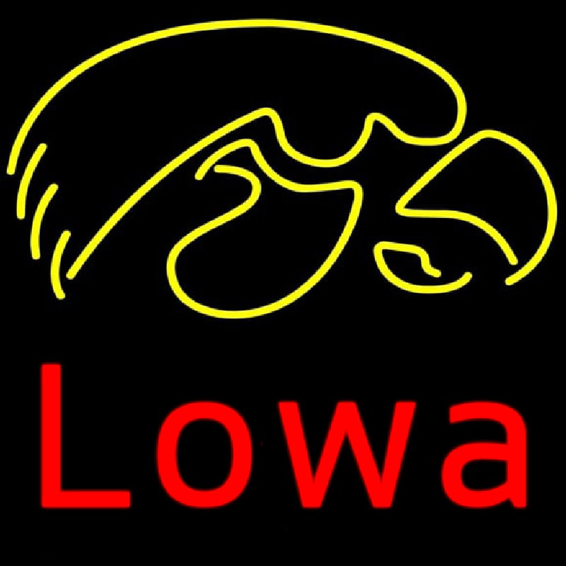 Custom Red Iowa Hawkeyes Logo Neon Sign Neon Sign USA