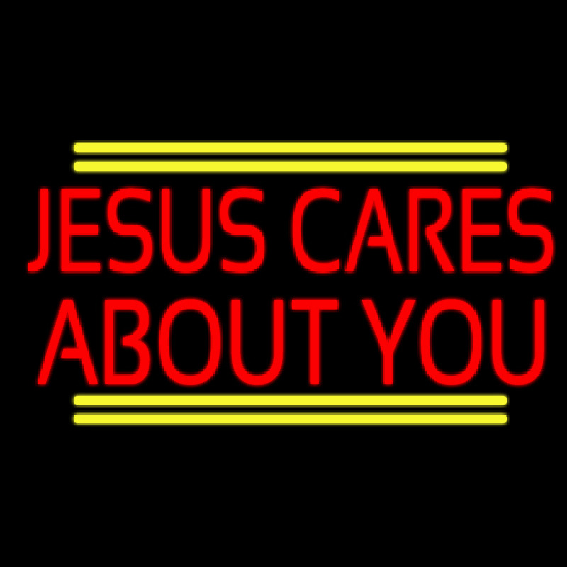 Custom Red Jesus Cares About You Neon Sign USA