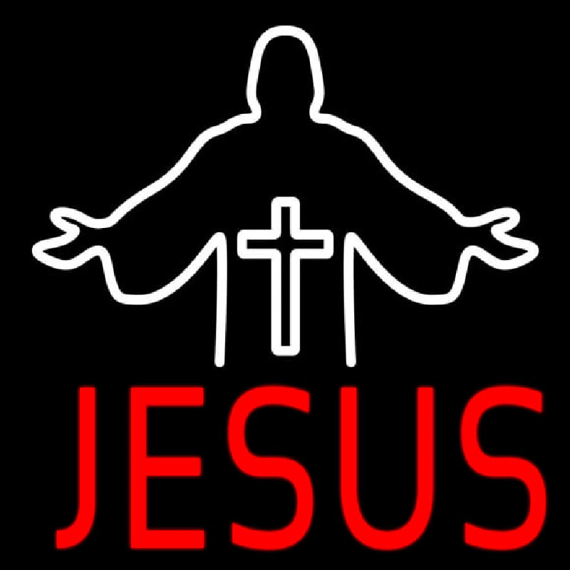 Custom Red Jesus Christian Cross Neon Sign USA