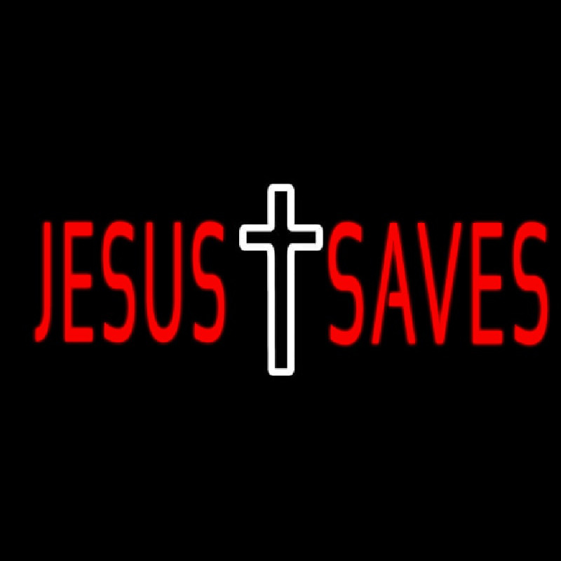 Custom Red Jesus Saves Neon Sign USA