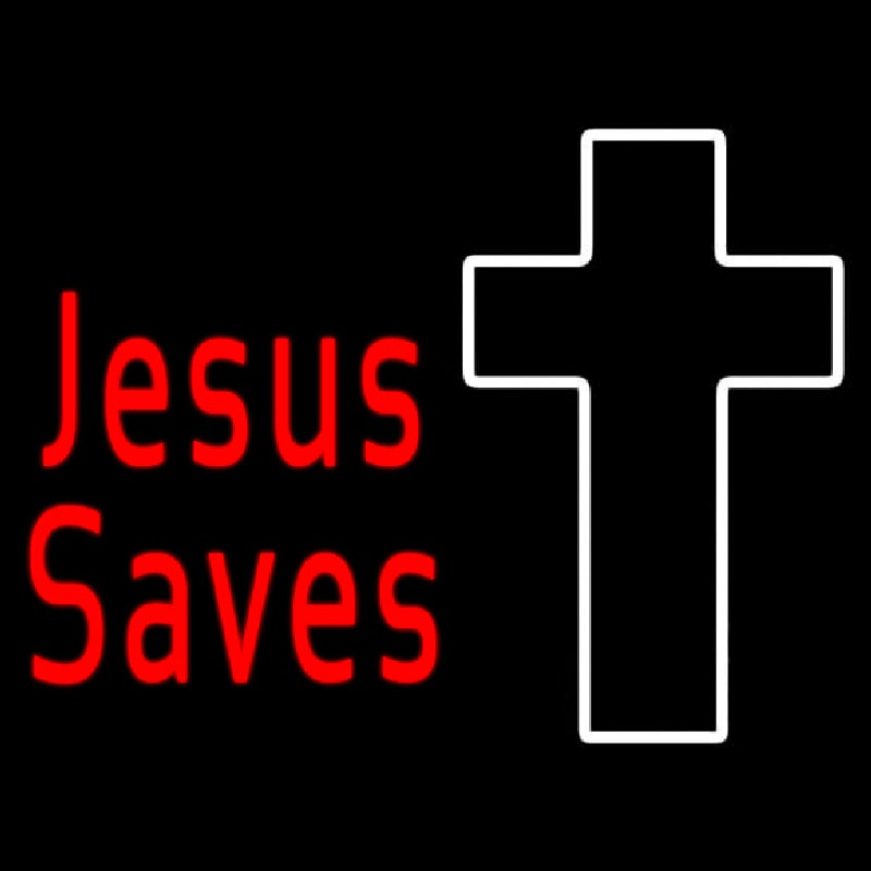 Custom Red Jesus Saves With Cross Neon Sign USA