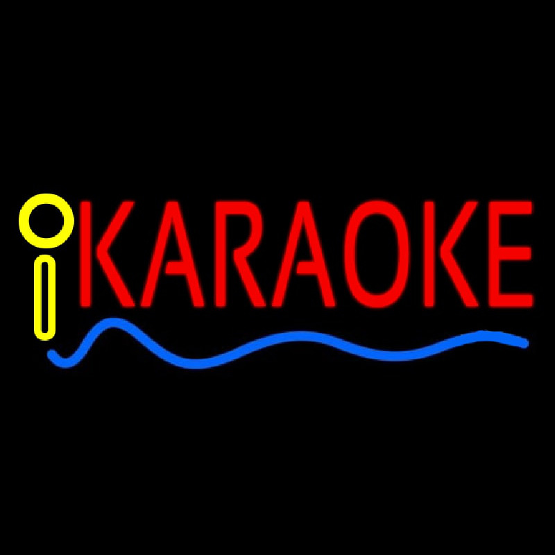 Custom Red Karaoke Blue Line 1 Neon Sign USA