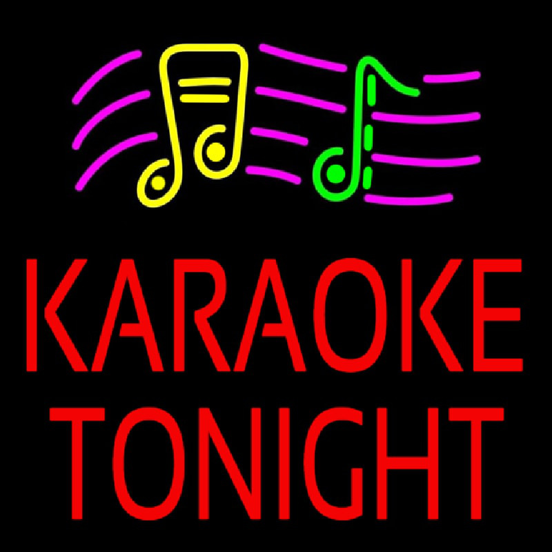Custom Red Karaoke Night Block 2 Neon Sign USA