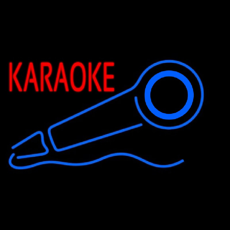 Custom Red Karaoke With Mike Logo 2 Neon Sign USA