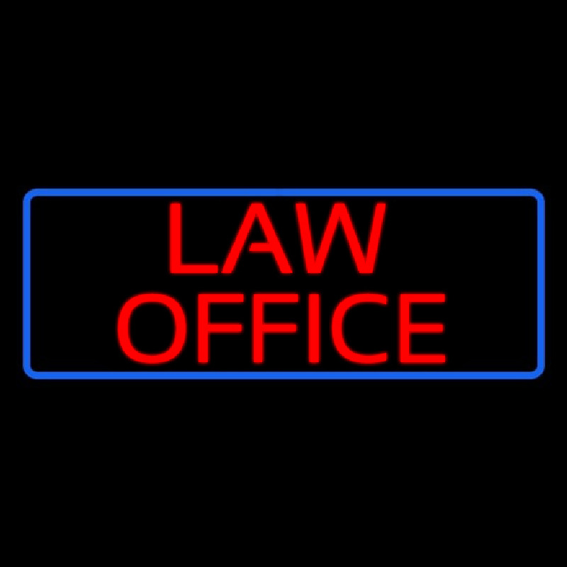 Custom Red Law Office Blue Border Neon Sign USA