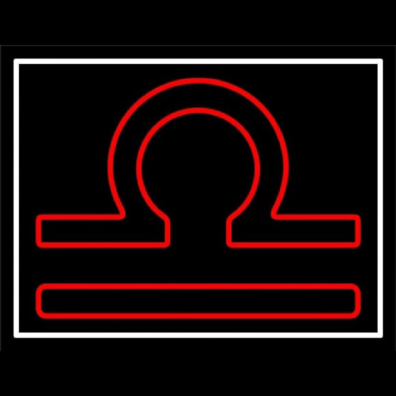 Custom Red Libra White Border Neon Sign USA
