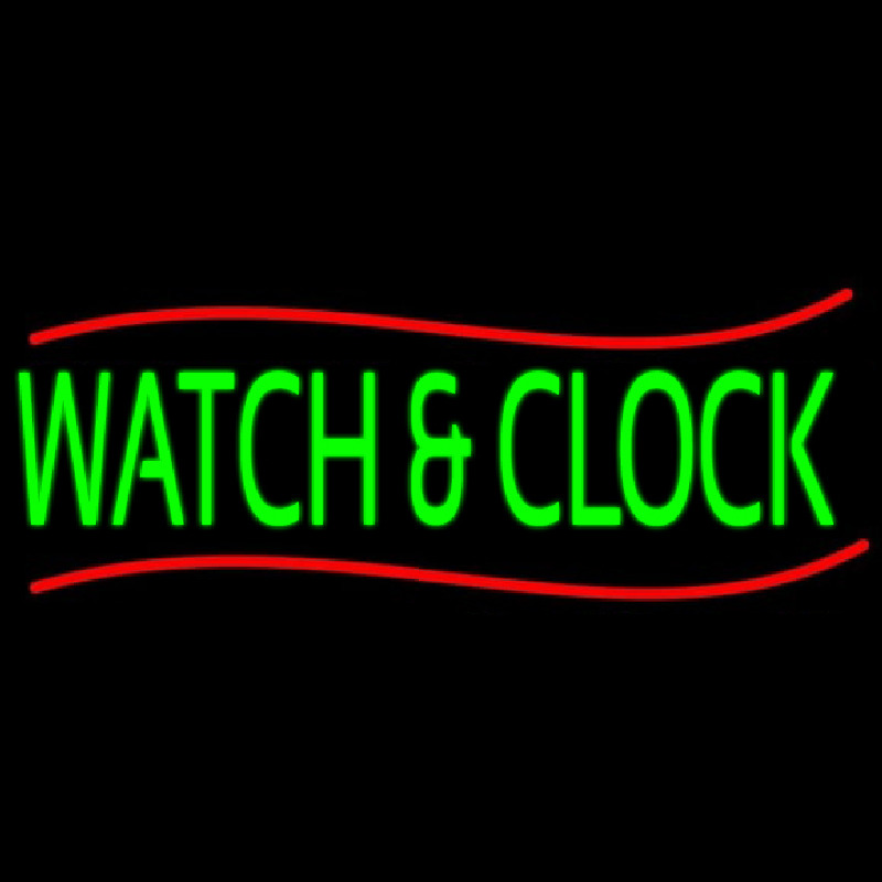 Custom Red Line Watch And Clock Neon Sign USA
