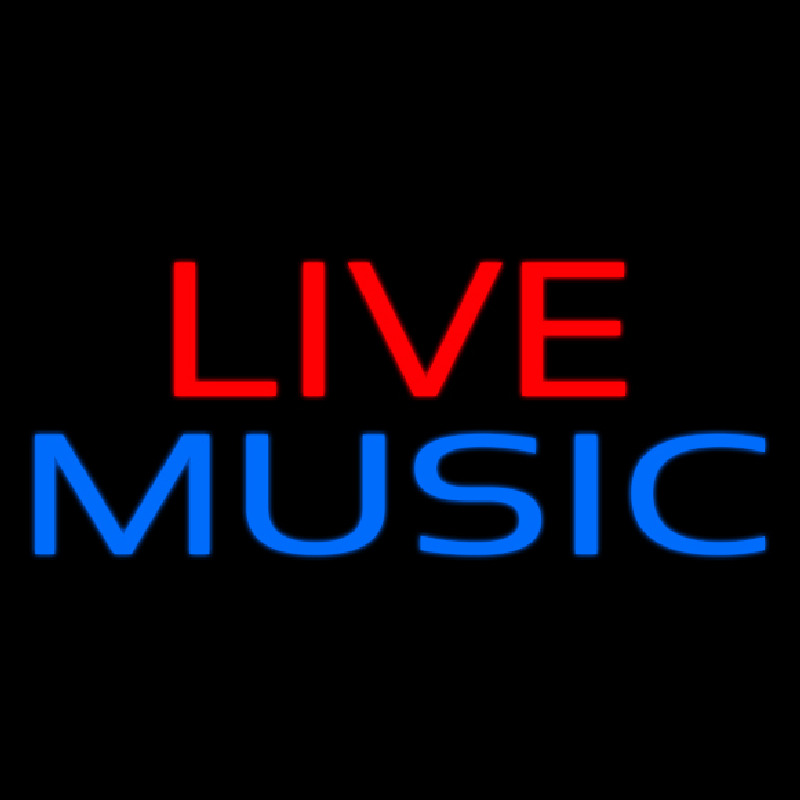 Custom Red Live Blue Music Block 2 Neon Sign USA