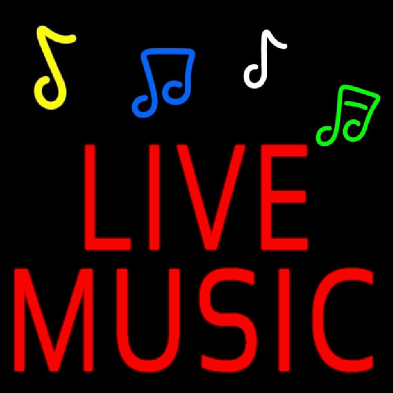 Custom Red Live Music Block Neon Sign USA