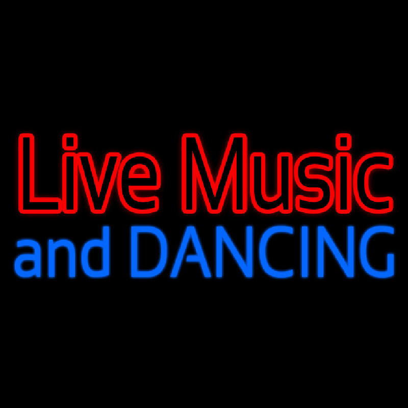 Custom Red Live Music Blue And Dancing Neon Sign USA
