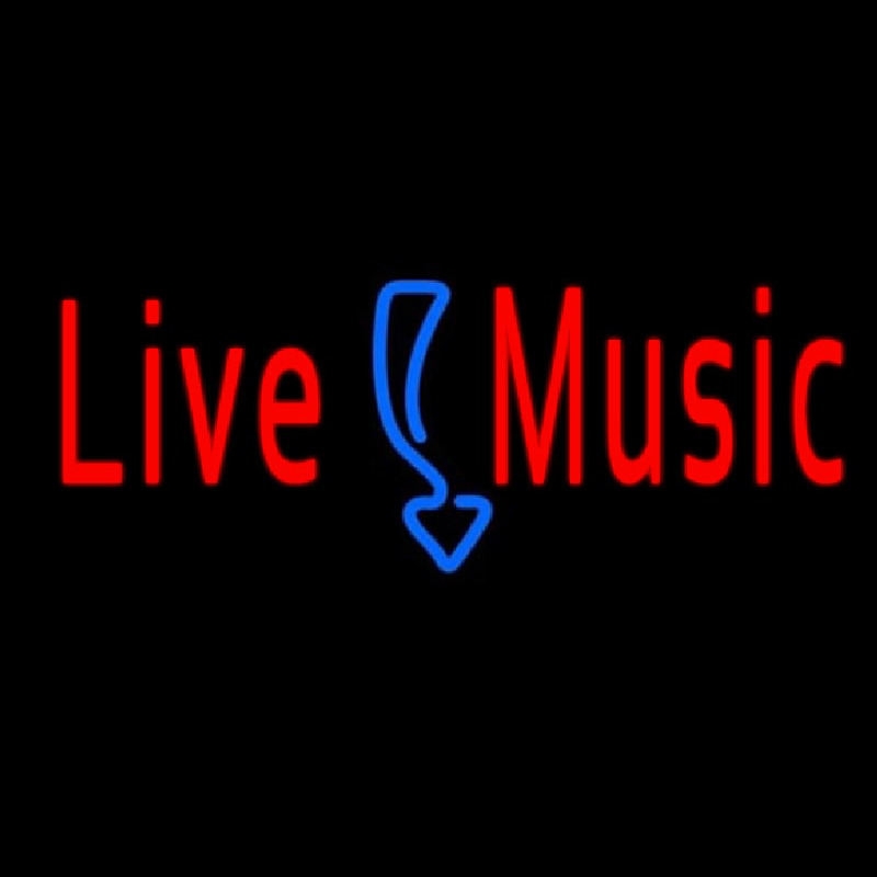 Custom Red Live Music Neon Sign USA