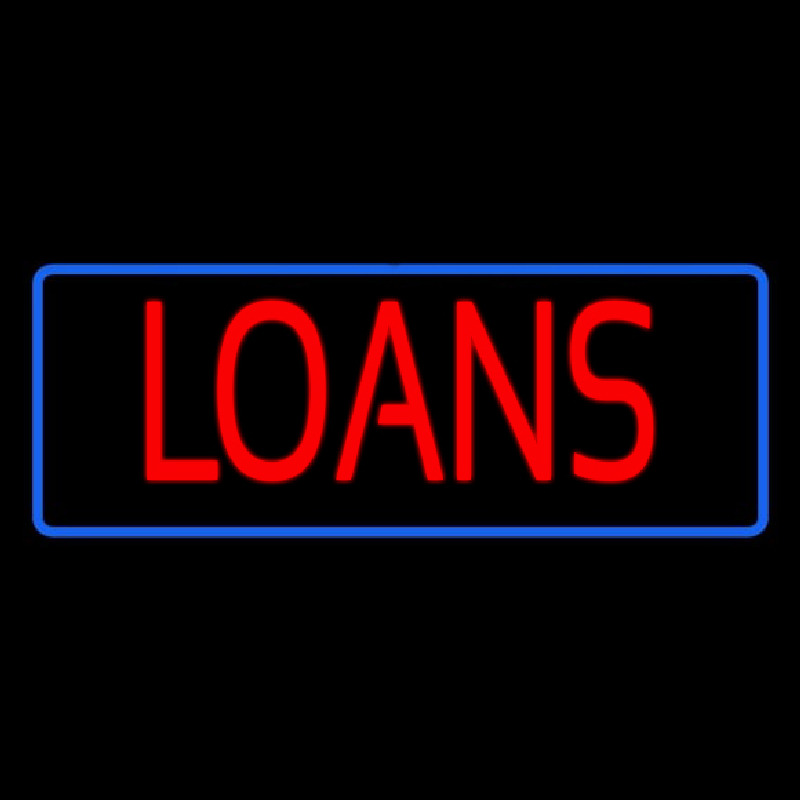 Custom Red Loans With Blue Borer Neon Sign USA