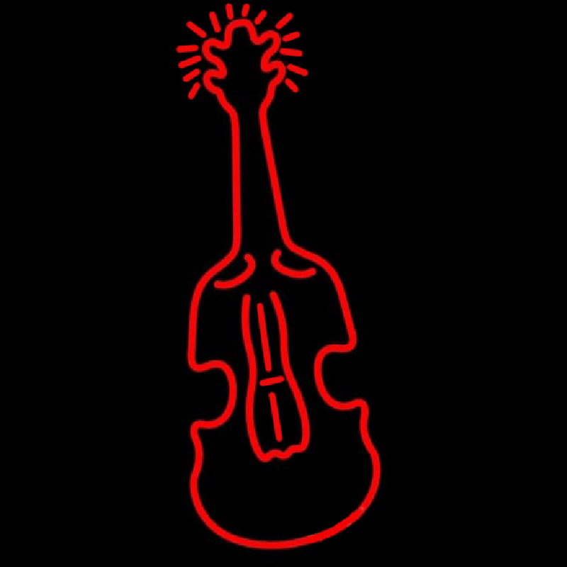 Custom Red Logo Violin Neon Sign USA
