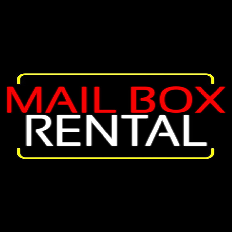 Custom Red Mailbox Blue Rental 1 Neon Sign USA