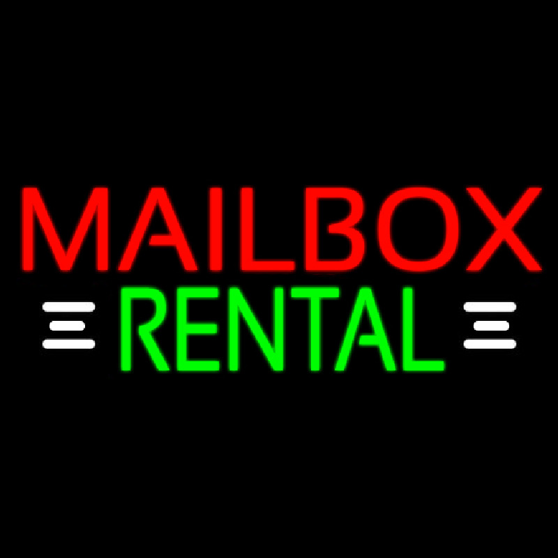 Custom Red Mailbox Rental With White Line 1 Neon Sign USA