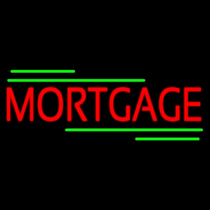 Custom Red Mortgage Green Lines Neon Sign USA