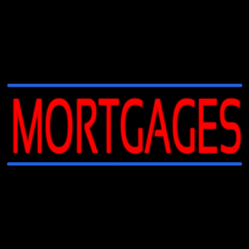 Custom Red Mortgages Blue Lines Neon Sign USA