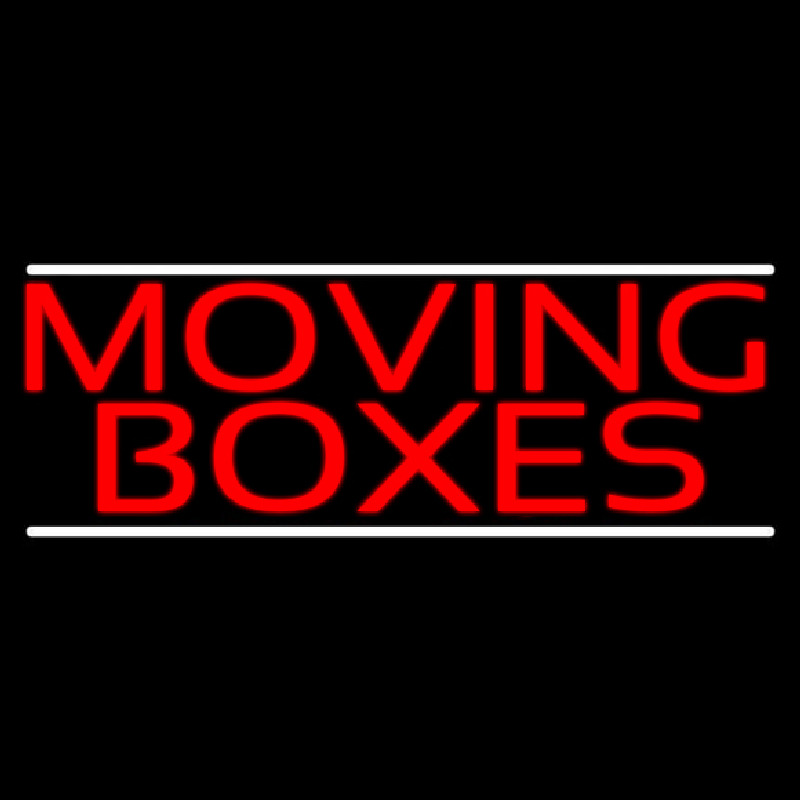 Custom Red Moving Boxes Neon Sign USA