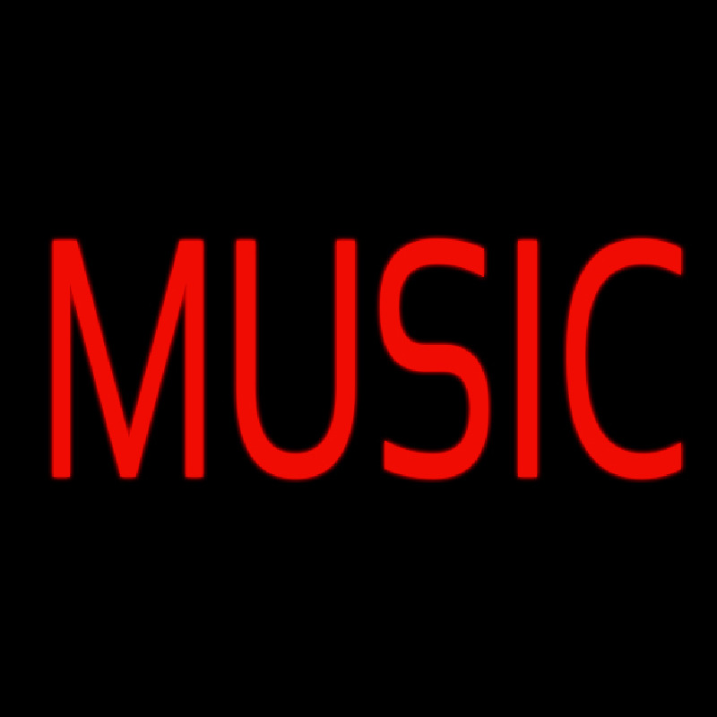 Custom Red Music Block Neon Sign USA