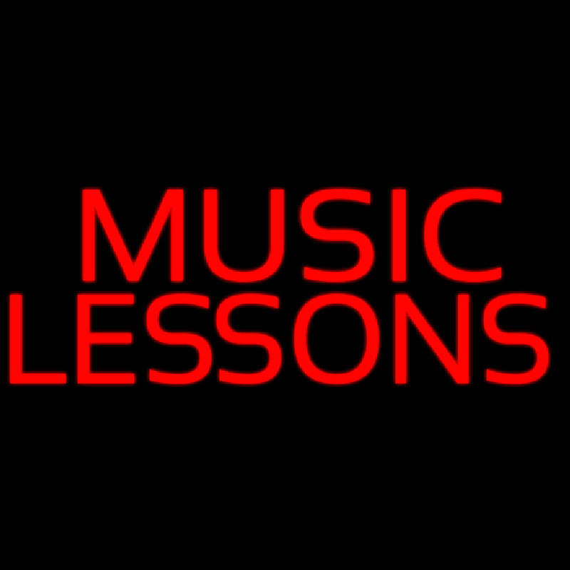 Custom Red Music Lessons Neon Sign USA